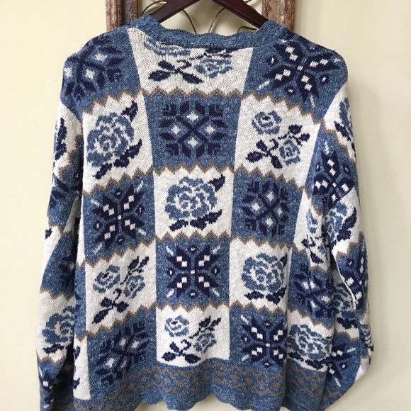 Denim Republic Denim Blue & Cream Sweater - Picture 2 of 5